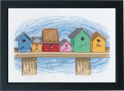 Embroidery Kit Birdhouse Row 29 x 20 cm / 11.42 x 7.87 in