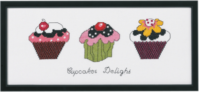 Embroidery Kit Cupcakes R5496 36 x 15 cm / 14 x 6 in