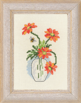 Embroidery Kit Yellow Chrysanthemum M5406 13 x 18 cm / 5.12 x 7.09 in