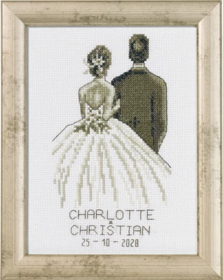 Embroidery Kit Tone-on-tone wedding R535914x19