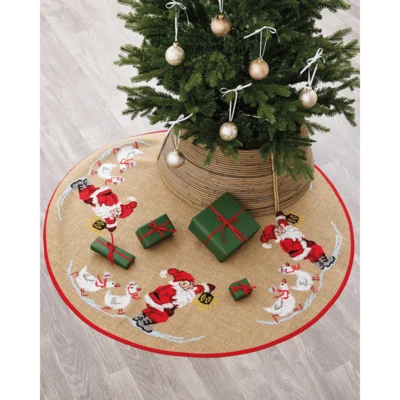 Santa and Geese Ø125 cm