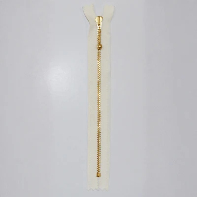 YKK Fixed Zipper, Brass, 4 mm