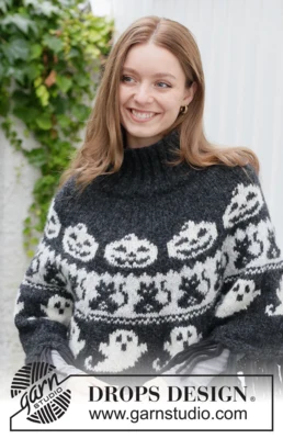 272-47 Spooky Season Poncho by DROPS Design